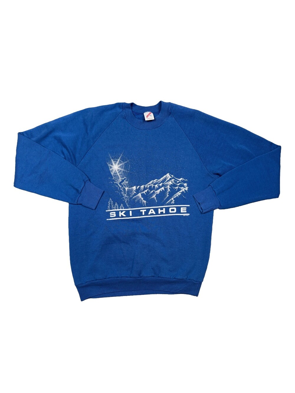 Vintage 1989 Ski Tahoe Sweatshirt Jerzees XL Blue USA Made Mountain Ski Graphic